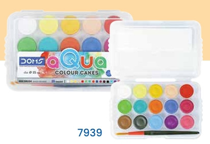 DOMS WATER COLOR CAKES 15 SHADES (15 mm)