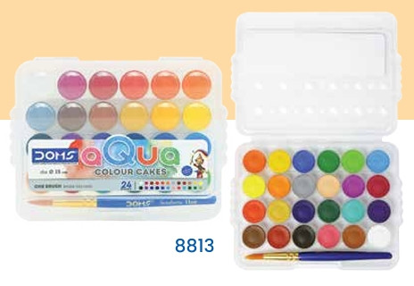 DOMS WATER COLOR CAKES 24 SHADES (15 mm)