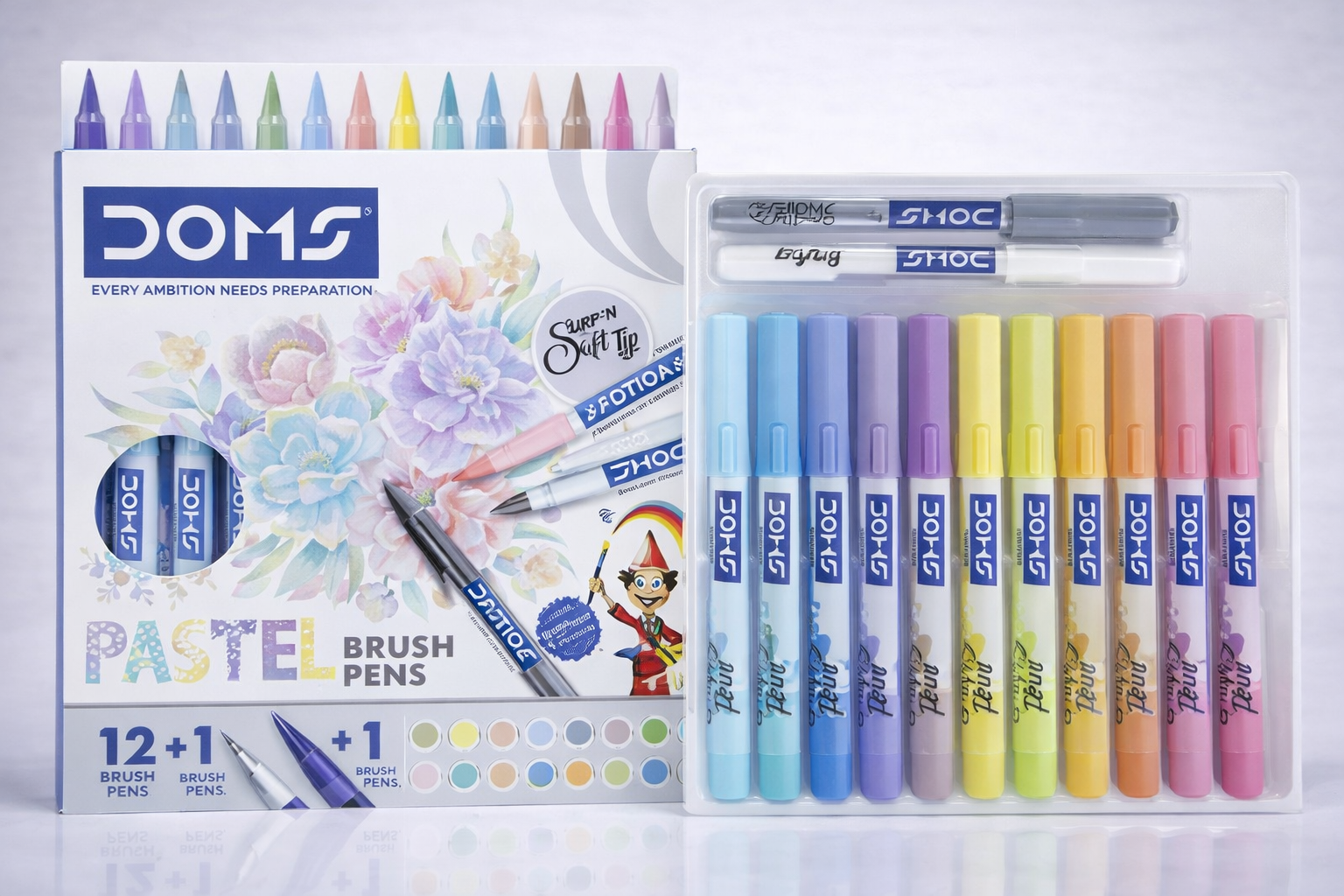 DOMS BRUSH PEN PASTEL 13 + 1(14) SHADES