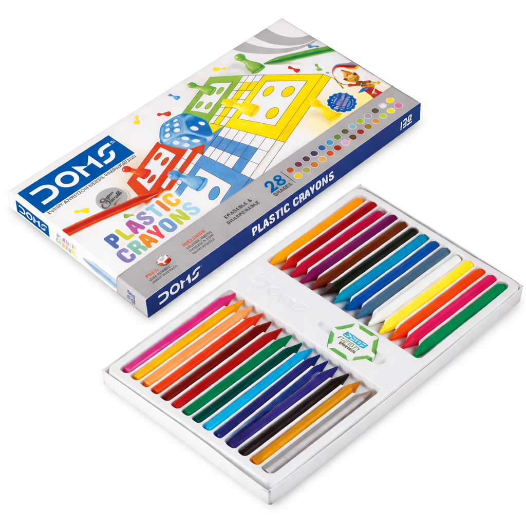 Plastic Crayon 28-shade Round Tin pack