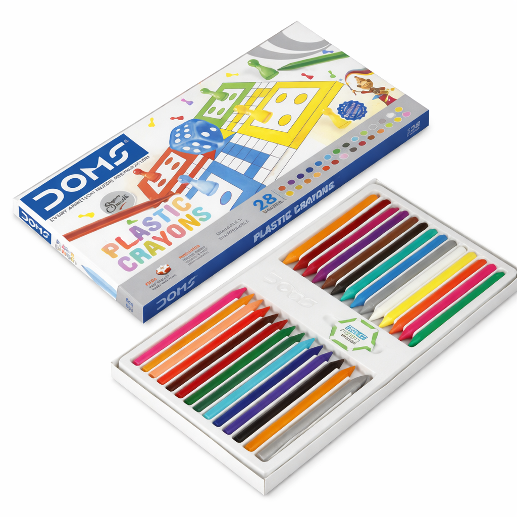DOMS PLASTIC CRAYON  28 SHADES BOX