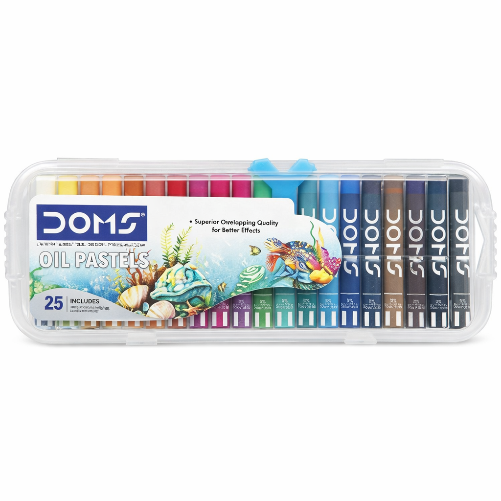 DOMS OIL PASTEL 25 SHADES PLASTIC PACK