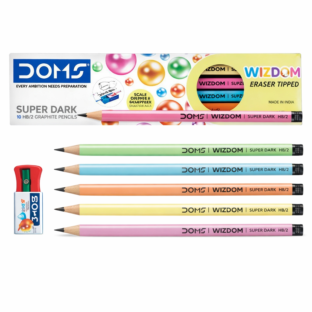 DOMS WIZDOM RUBBER TIPPED GRAPHITE PENCIL