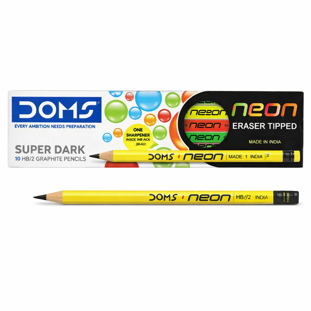 DOMS NEON RUBBER-TIPPED GRAPHITE PENCIL