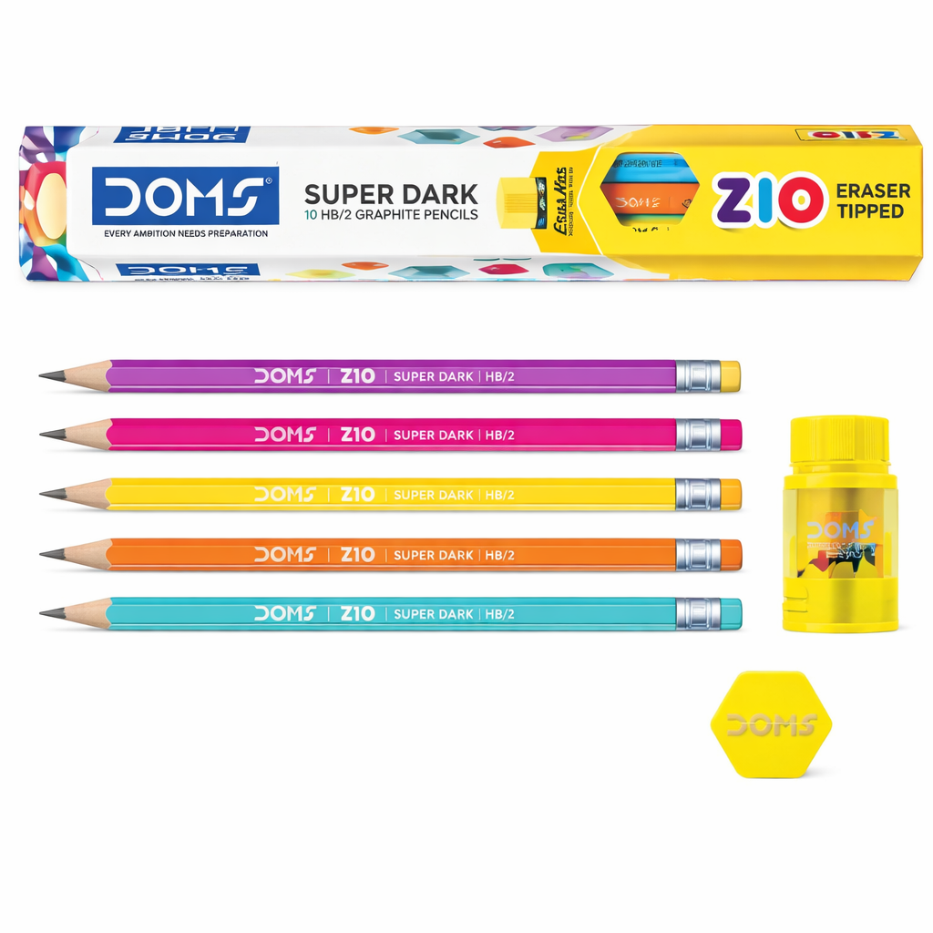 DOMS ZIO RUBBER-TIPPED GRAPHITE PENCIL